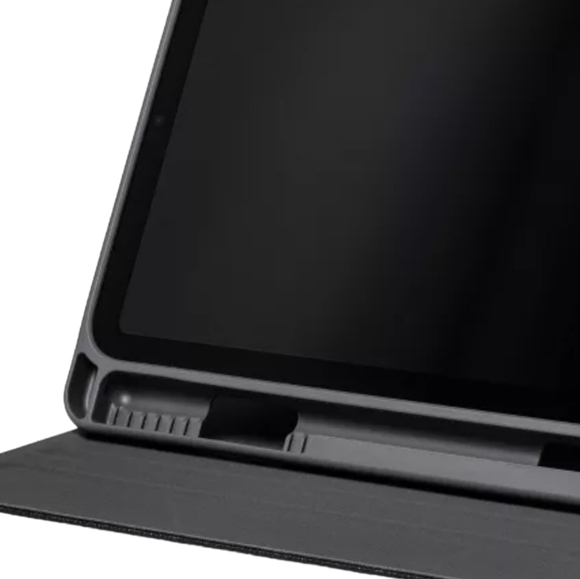 heyday Apple iPad Mini for 6", Stylus  Holder Black Saffiano Faux Tablet Case - Picture 3 of 9